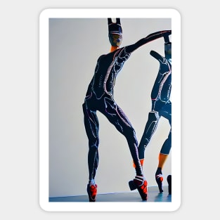 Cyborg dancing modern Ballet on Stage Sticker